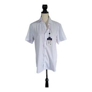 Suslo Couture‎ Men's Short Sleeve Button Down Shirt White M
